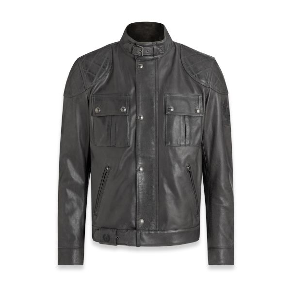 Motorcycle Jacket Belstaff Brooklands Leather Granite Grey At The Best ...